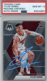 2019 Panini Mosaic Tyler Herro Signed Auto PSA/DNA Miami Heat