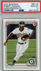 2020 Bowman #BP145 Robert Puason PSA Gem Mint 10 Paper Prospects Athletics ID: 375663 2020 Bowman #BP145 Robert Puason PSA Gem Mint 10 Paper Prospects Athletics ID: 375663
