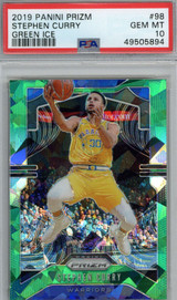 2019 Panini Prizm #98 Stephen Curry PSA Gem Mint 10 Green Ice Warriors