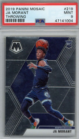 2019 Panini Mosaic #219 Ja Morant  PSA Mint 9 Throwing Grizzlies