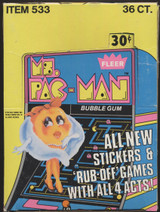 1981 Fleer Ms. Pac Man Empty Display Box #*sku35257@ 1981 Fleer Ms. Pac Man Empty Display Box #*sku35257@