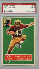 1956 Topps #13 Vic Janowicz PSA 5 EX SP 1956 Topps #13 Vic Janowicz PSA 5 EX SP