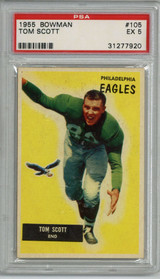 1955 Bowman #105 Tom Scott PSA 5 EX ID: 377218 1955 Bowman #105 Tom Scott PSA 5 EX ID: 377218