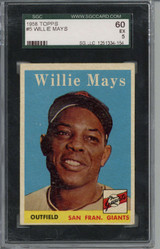 1958 Topps #5 Willie Mays SGC 5 EX 