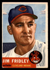 1953 Topps #187 Jim Fridley Writing on Card Indians ID:382513