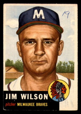 1953 Topps #208 Jim Wilson Writing on Card Bos Braves ID:382536