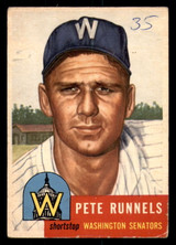 1953 Topps #219 Pete Runnels UER Writing on Card Senators UER ID:382573
