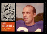 1962 Topps #107 Don Chandler Excellent+  ID: 384785