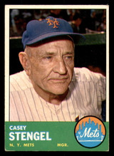 1963 Topps #233 Casey Stengel MG Excellent+  ID: 384517