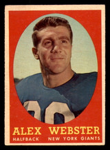 1958 Topps #30 Alex Webster Very Good  ID: 387296