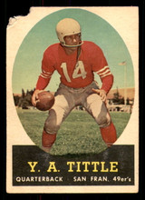 1958 Topps #86 Y. A. Tittle Poor  ID: 387435