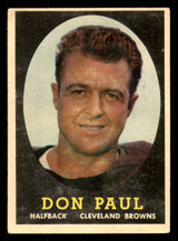 1958 Topps #91 Don Paul Very Good ID: 387446 1958 Topps #91 Don Paul Very Good ID: 387446