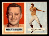 1957 Topps #22 Norm Van Brocklin Back Damage LA Rams ID:388213