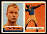 1957 Topps #151 Paul Hornung Writing on Back RC Rookie Packers No Crea 