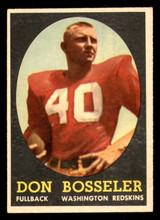 1958 Topps #132 Don Bosseler Excellent+ RC Rookie  ID: 388265