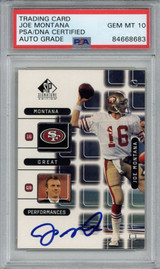 1999 Upper Deck SP Signature J2 Joe Montana Signed Auto PSA/DNA 49ers PSA 10 Gem Mint