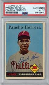 1958 Topps 433 Pancho Herrera Signed Auto PSA/DNA Phillies ID: 388314