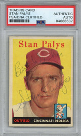 1958 Topps 126 Stan Palys Signed Auto "Best Wishes" PSA/DNA Reds