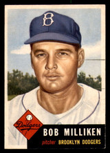 1953 Topps #221 Bob Milliken Excellent RC Rookie 