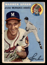 1954 Topps #20 Warren Spahn Very Good  ID: 389491