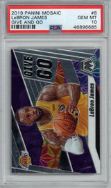 2019 Panini Mosaic #8 Lebron James PSA 10 Gem Mint Give and Go ID: 389433