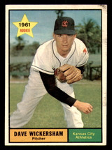 1961 Topps #381 Dave Wickersham G-VG RC Rookie 1961 Topps #381 Dave Wickersham G-VG RC Rookie