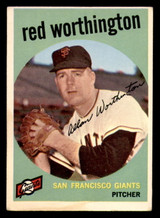 1959 Topps #28 Red Worthington Very Good  ID: 391602