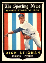 1959 Topps #142 Dick Stigman UER Very Good RC Rookie ID: 391711 1959 Topps #142 Dick Stigman UER Very Good RC Rookie ID: 391711