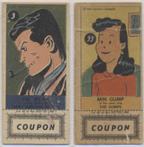 1949 R757-1 J Welch Co Sugar Daddy Comic Characters With Coupon Lot 2 #*sku35601 1949 R757-1 J Welch Co Sugar Daddy Comic Characters With Coupon Lot 2 #*sku35601