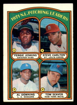 1972 Topps #93 Fergie Jenkins/Steve Carlton/Al Downing Tom Seaver NL Pitching Leaders Very Good  ID: 392651