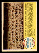 1958 Topps #408 Orioles Team Very Good Alphabetical 1958 Topps #408 Orioles Team Very Good Alphabetical