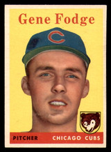 1958 Topps #449 Gene Fodge Excellent+ RC Rookie 