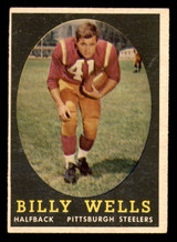 1958 Topps #49 Billy Wells UER Excellent+ 
