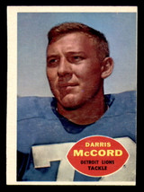 1960 Topps #45 Darris McCord Miscut RC Rookie Lions ID:394535