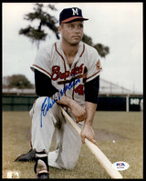 Eddie Matthews 8 x 10 Photo Signed Auto PSA/DNA Authenticated Braves ID: 395373