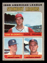 1970 O-Pee-Chee #72 Sam McDowell/Mickey Lolich/Andy Messersmith AL Strikeouts Excellent+ OPC 