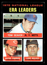 1971 Topps #68 Tom Seaver/Wayne Simpson/Luke Walker NL ERA Leaders Excellent 