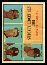 1961 Topps #49 Drysdale/Koufax/Jones/Broglio NL Strikeout Leaders Good  ID: 396810