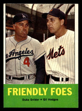 1963 Topps #68 Duke Snider/Gil Hodges Friendly Foes Miscut Friendly Fo ID:396895