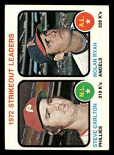 1973 Topps #67 Steve Carlton/Nolan Ryan Strikout Leaders Excellent+  ID: 397109