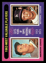 1975 Topps #200 Mickey Mantle/Maury Wills 1962 MVP's Ex-Mint  ID: 398089