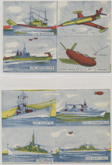 1950's W673 A J Wildman & Son Navy Ships & Airplanes 4 Card Panels Lot Of 2  #*sku36064