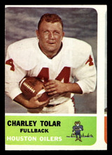 1962 Fleer #45 Charley Tolar Miscut RC Rookie Oilers 1962 Fleer #45 Charley Tolar Miscut RC Rookie Oilers