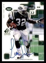 1999 SP Signature Autographs #LJ Leon Johnson ON CARD Auto NY Jets