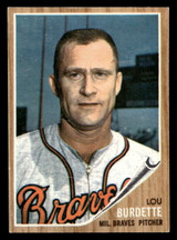 1962 Topps #380 Lew Burdette UER Excellent+ ID: 402169 1962 Topps #380 Lew Burdette UER Excellent+ ID: 402169