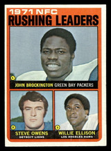 1972 Topps #2 John Brockington/Steve Owens/Willie Ellison 1971 NFC Rushing Leaders Near Mint  ID: 403316