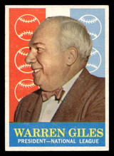 1959 Topps #200 Warren Giles Very Good  ID: 404922