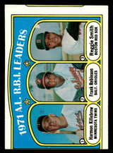 1972 Topps #88 Harmon Killebrew/Frank Robinson/Reggie Smith AL RBI Leaders Very Good Miscut 1972 Topps #88 Harmon Killebrew/Frank Robinson/Reggie Smith AL RBI Leaders Very Good Miscut
