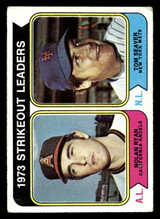 1974 Topps #206 Jim Palmer/Tom Seaver ERA Leaders VG-EX 