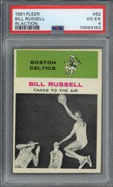 1961-62 Fleer #62 Bill Russell In Action Celtics PSA 4 VG-EX